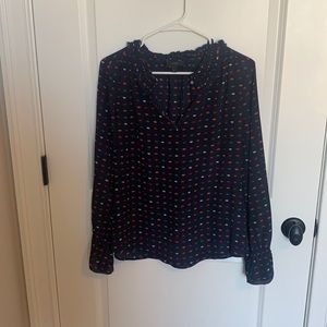 EUC J.Crew lips print blouse
